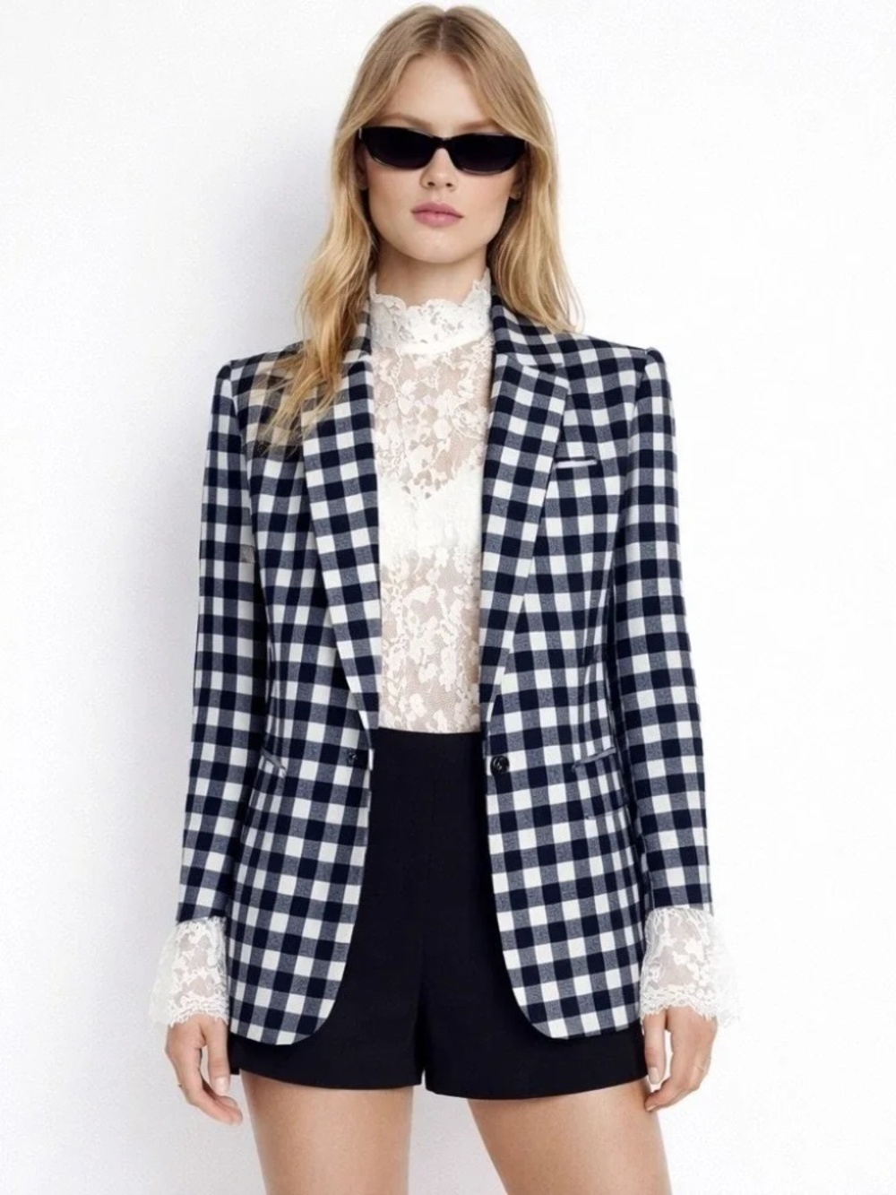 Banana Republic Gingham Blazer Size 8 NWOT